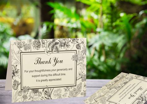 Sympathy Acknowledgement Notes Classic Floral Thank You