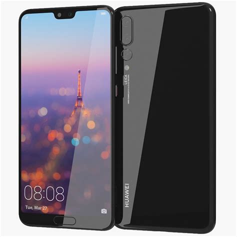 Huawei P20 Pro Midnight Black 3d Model 39 3ds Fbx Max Obj Free3d