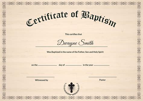 Baptism Certificate Template Filej Certificate Templates In Baptism
