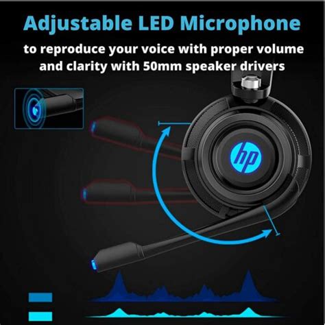 Hp Wired Stereo Headset With Mic Gaming Over Ear Headset W Led H200