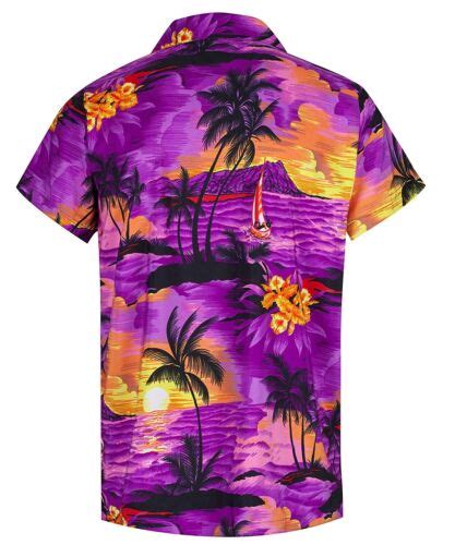 Hawaiian Shirt Mens Coconut Tree Print Beach Vacation Aloha Party Ebay