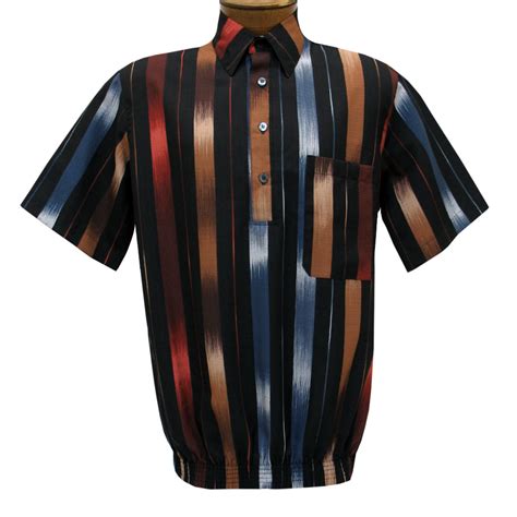 Mens Daccord Banded Bottom Short Sleeve Linen Look Shirt 6337 Multi