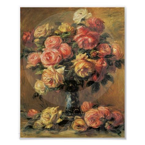 Renoir Les Roses Fine Art Poster Or Print Zazzle Renoir Paintings
