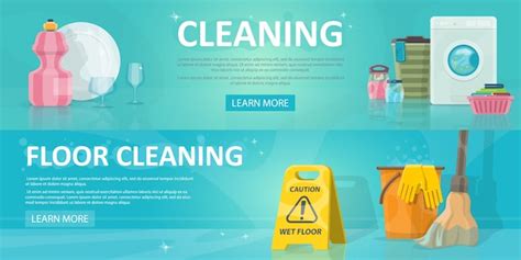 Free Vector Cleaning Service Horizontal Banners