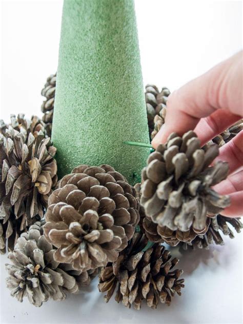 Turn Pine Cones Into A Tabletop Christmas Tree Hgtv Pine Cone