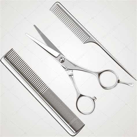Hairdressing Salon Scissors Comb — Stock Vector © Anilimbo 128439748