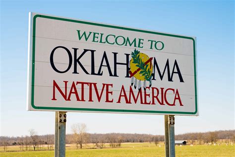 Welcome To Oklahoma Sign Native America