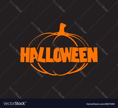 Halloween Logo With Pumpkins Black Background Vector Image