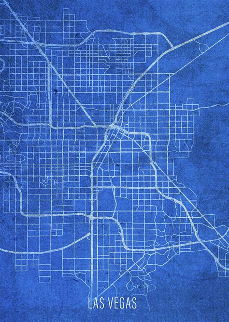 Las Vegas Nevada City Street Map Blueprints Mixed Media By Design