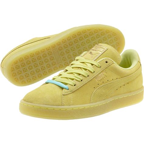 Puma Suede Classic Iced Womens Sneakers In Yellow Lyst