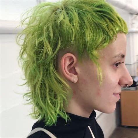Sasha Hairstylist 🌙 On Instagram “yes Yes And More Yes Hulk Green Mullet Enough Said 🦖