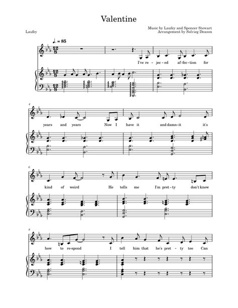 Valentine Laufey Valentine By Laufey Sheet Music For Piano Vocals