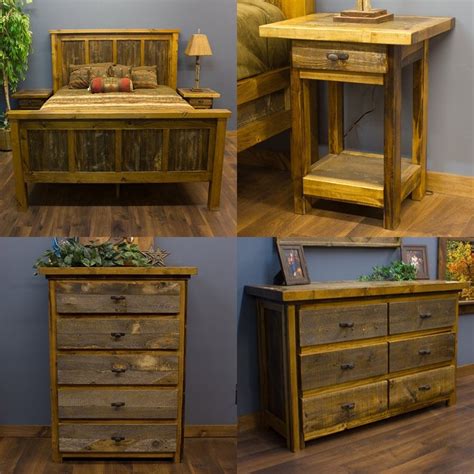 Wyoming Reclaimed Barnwood Bedroom Package Log Bedroom Furniture