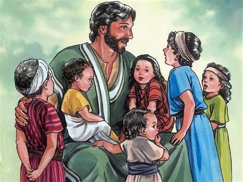 Freebibleimages Jesus Welcomes Little Children Jesus