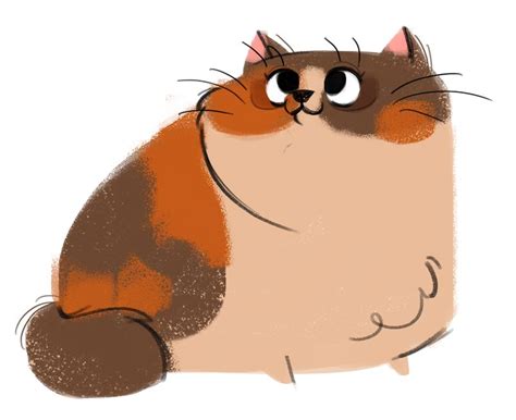 Fat Cat Drawing Free Download On Clipartmag