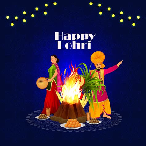 Happy Lohri Celebration Greeting 1933741 Vector Art At Vecteezy