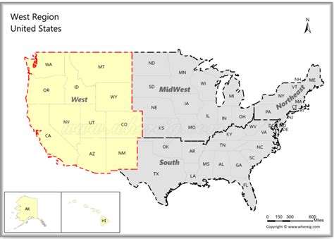 Map Of Western United States Region Of Usa Western Us States And