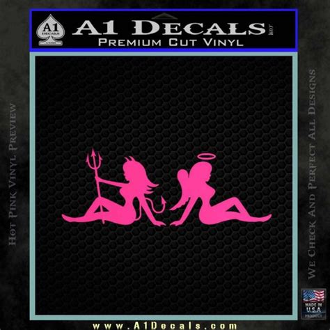 Angel Devil Girls Decal Sticker Wide A1 Decals