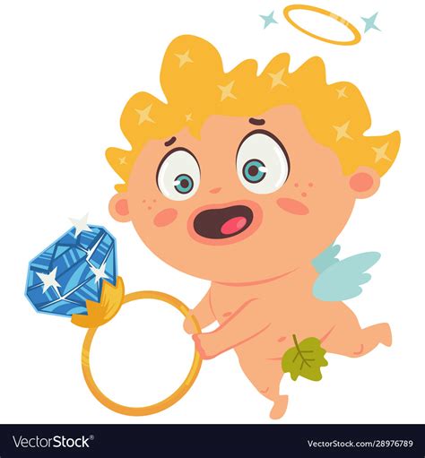 cupid cartoon character for valentines day vector image