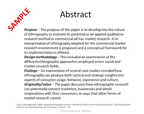 Examples Of Science Paper Abstract Sample Project Abstract