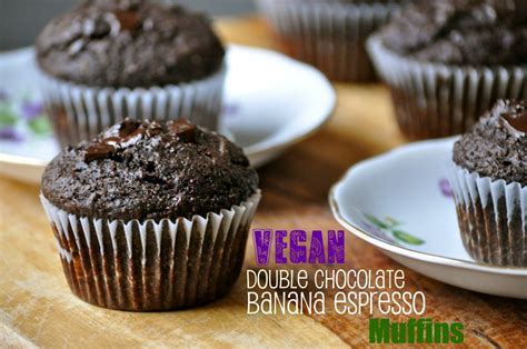Vegan Double Chocolate Banana Espresso Muffins