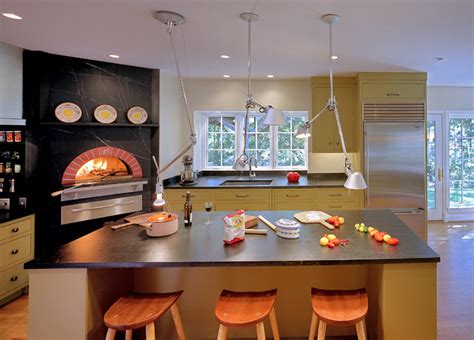 Indoor Wood Fired Pizza Ovens Transitional Kitchen San Francisco