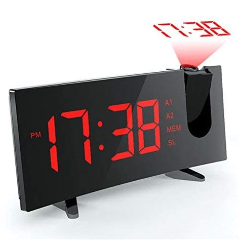 10 best projection alarm clocks of march 2021. PICTEK Projection Alarm Clock, Alarm Clock 5-inch Large ...