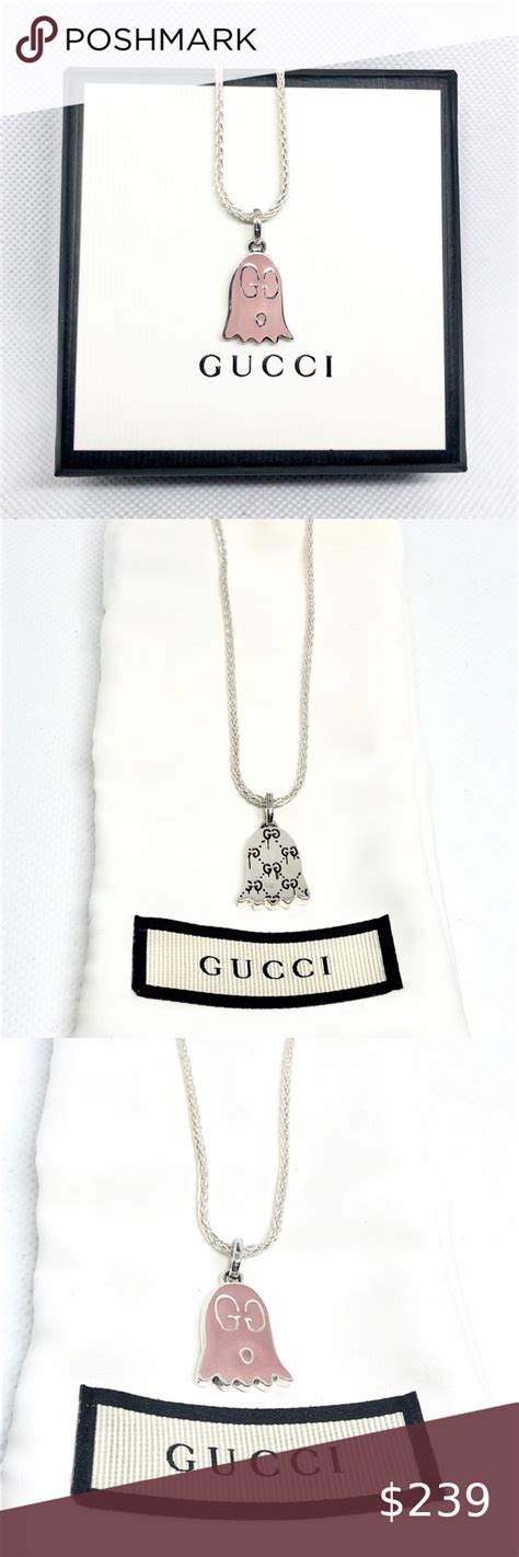 New Authentic Gucci Ghost Pendant Free Chain Gucci Ghost Pink