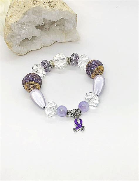 Purple Awareness Ribbon Awareness Bracelet Lupus Awareness | Etsy | Awareness bracelet, Cancer 