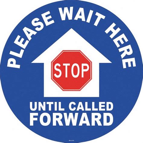 Stranco Inc Social Distance Floor Sign Stop Please Wait Here Until