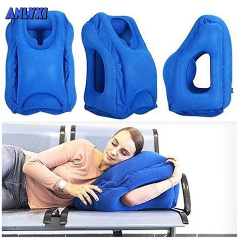 Upgraded Inflatable Air Cushion Travel Pillow Headrest Chin Support Cushions For Airplane Car