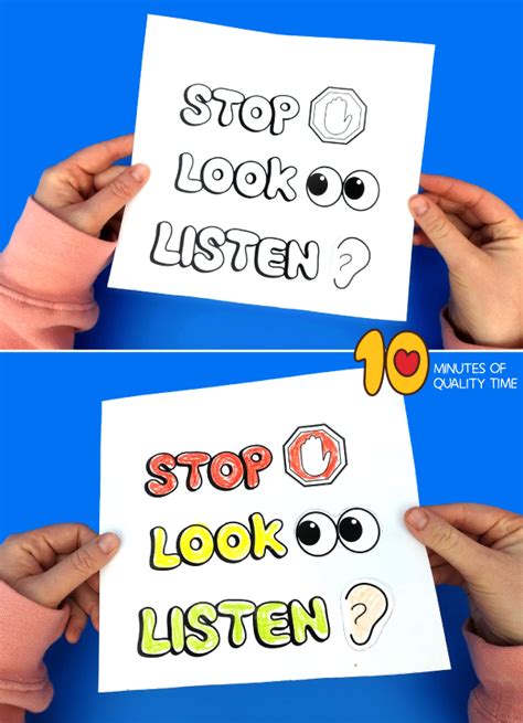 Stop Look Listen Worksheet 10 Minutes Of Quality Time