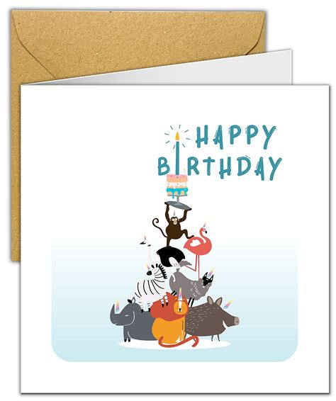 Buy Animals Birthday Card For Kids Zoo Animals Cute Card For Kids Age