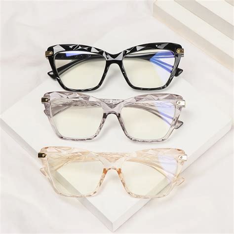 Multi Section Anti Blue Light Glasses Women New Cat Eye Square Frame