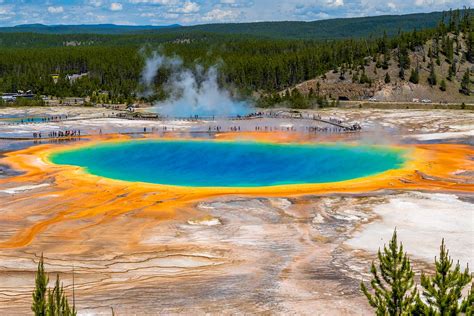 Grand Prismatic Spring At Yellowstone National Park Wyoming
