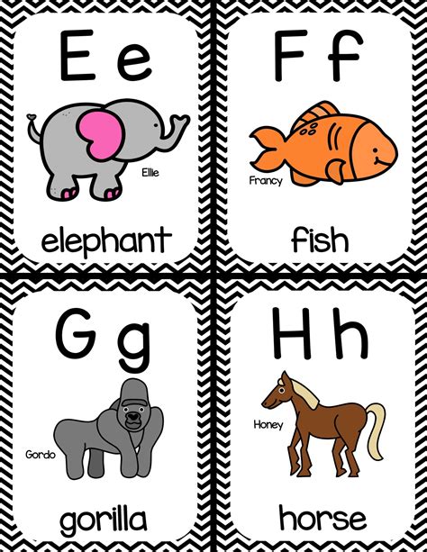 Zoo Phonics Large Animal Alphabet Cards Tedy Printable Activities