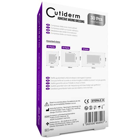 Pack Of 30 Cutiderm Assorted Adhesive Sterile Wound Dressings Suitable