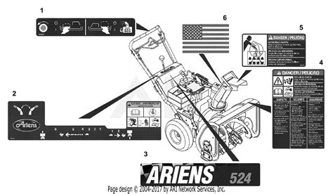 Ariens 932036 008000 St524 5hp Tec 24 Blower Parts Diagram For