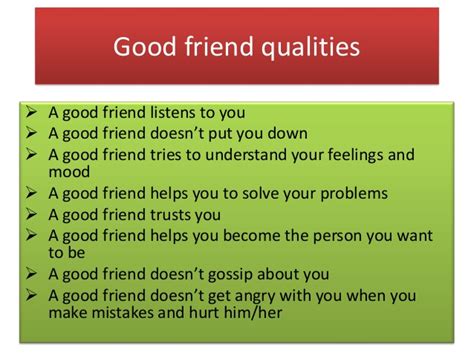 Qualities of a good friend or characteristics of a true friend. Being a good friend2