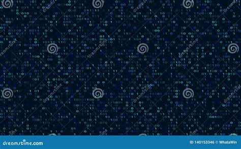 Abstract Binary Code Dark Background Cyber Space Stock Vector