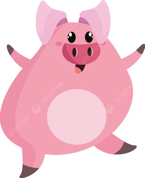 Gambar Perempuan Babi Besar Kartun Logo Ilustrasi Clipart Hewan