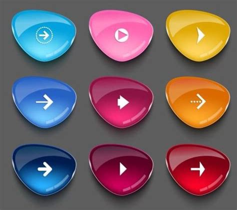 3d Glass Buttons Vector Set 02 Free Download