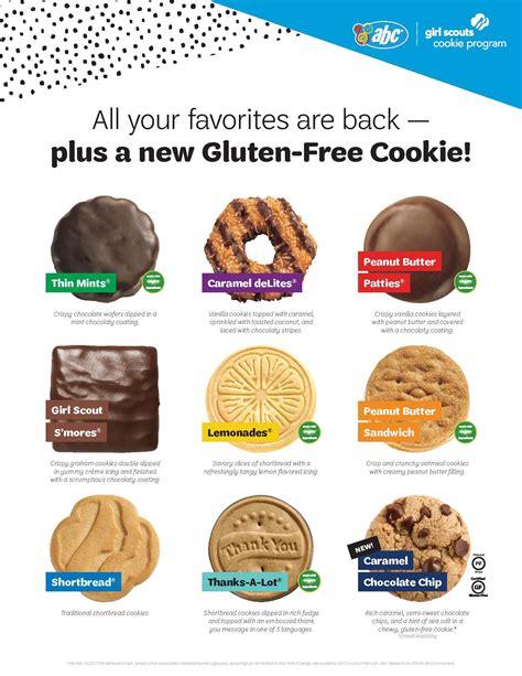 2019 girl scout cookie line up abc bakers girl scout cookies selling girl scout cookies
