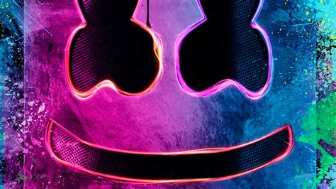 Marshmello DJ Dark Pink Blue LED Mask HD Marshmello Wallpapers | HD