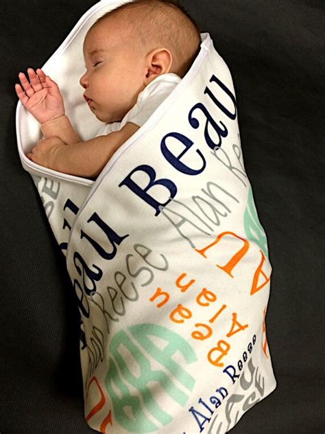 Personalized Baby Name Blanket Custom Baby Blanket Boy New