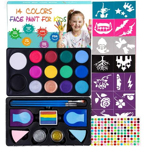 Maydear Face Painting Kit Water Based 14 Colors Pack