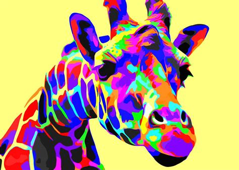 Giraffe Poster By Andrew Treherne Displate Giraffe Psychedelic