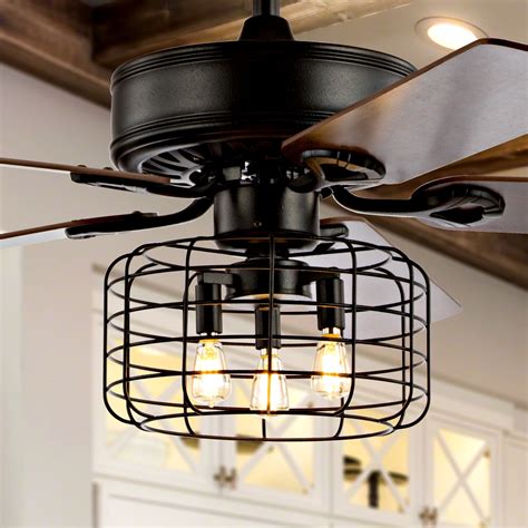 Fans Ceiling Retractable Fan Remote Blades Light Vintage Industrial