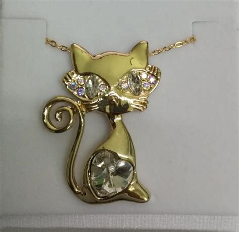 “rhinestones Cat” Necklace Catfanworld
