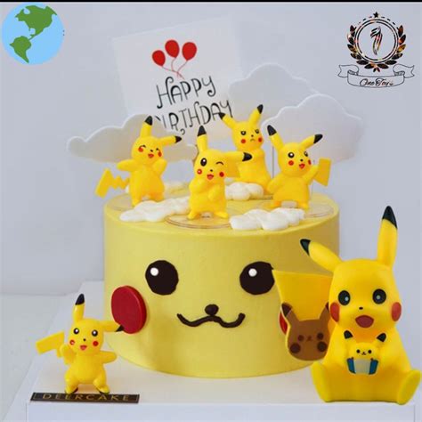 Pcs Set Action Figure Pikachu Action Figure Pokemon Pikachu Topper Kue Cake Ulang Tahun